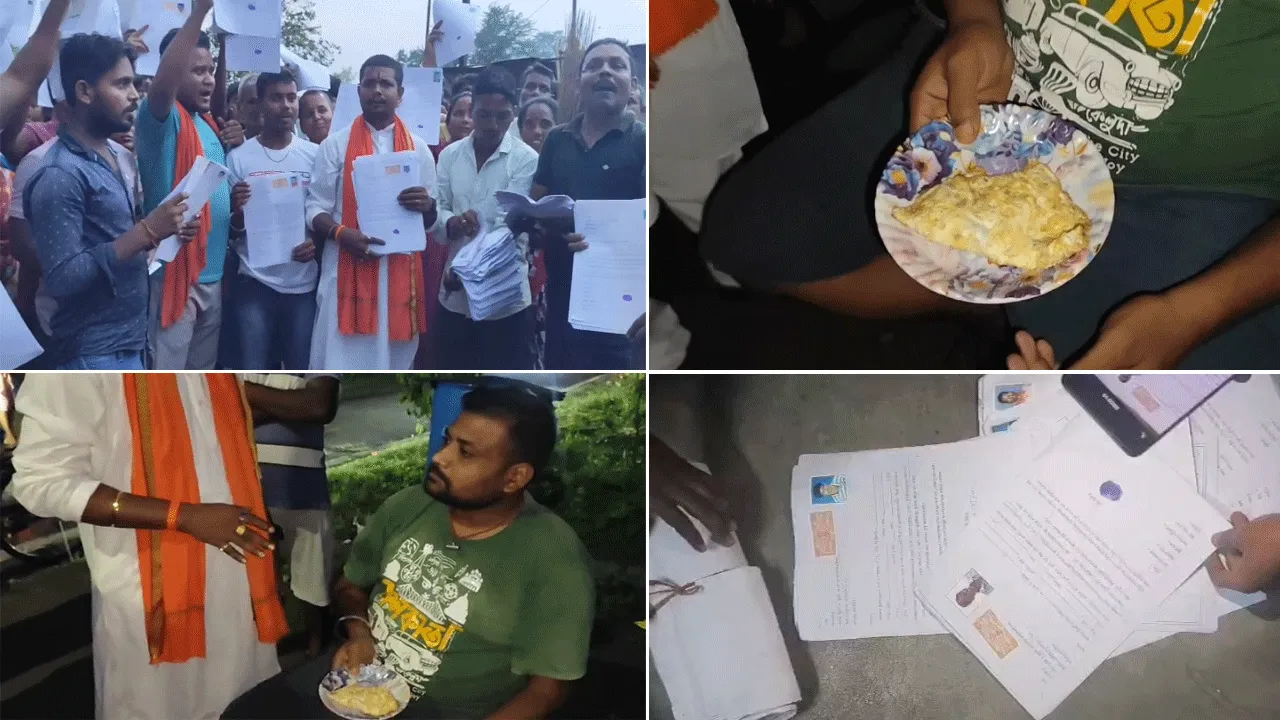 দুর্গাপুরে বিজেপির অভিনব ডিম প্রতিবাদ