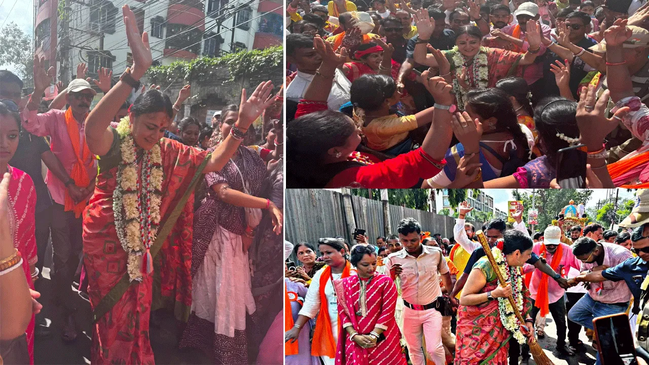 রথযাত্রায় ভক্তদের সঙ্গে ভক্তিতে মগ্ন মন্ত্রী অগ্নিমিত্রা পাল