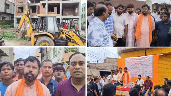 অবৈধ নির্মাণে চললো বুলডোজার, তিনটি রাস্তা নির্মাণ প্রকল্পের শিলান্যাস