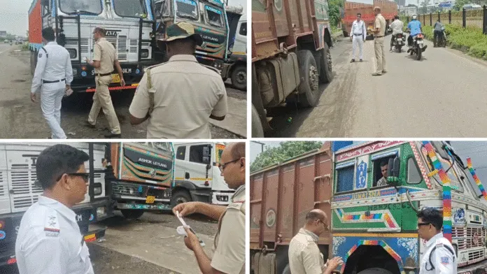 দুর্গাপুরে নো পার্কিং জোনে ট্রাফিক পুলিশের অভিযান