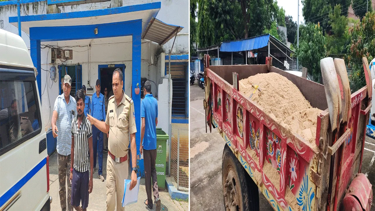 পুলিশের জালে অবৈধ বালি বোঝাই ট্রাক্টর, গ্রেফতার চালক