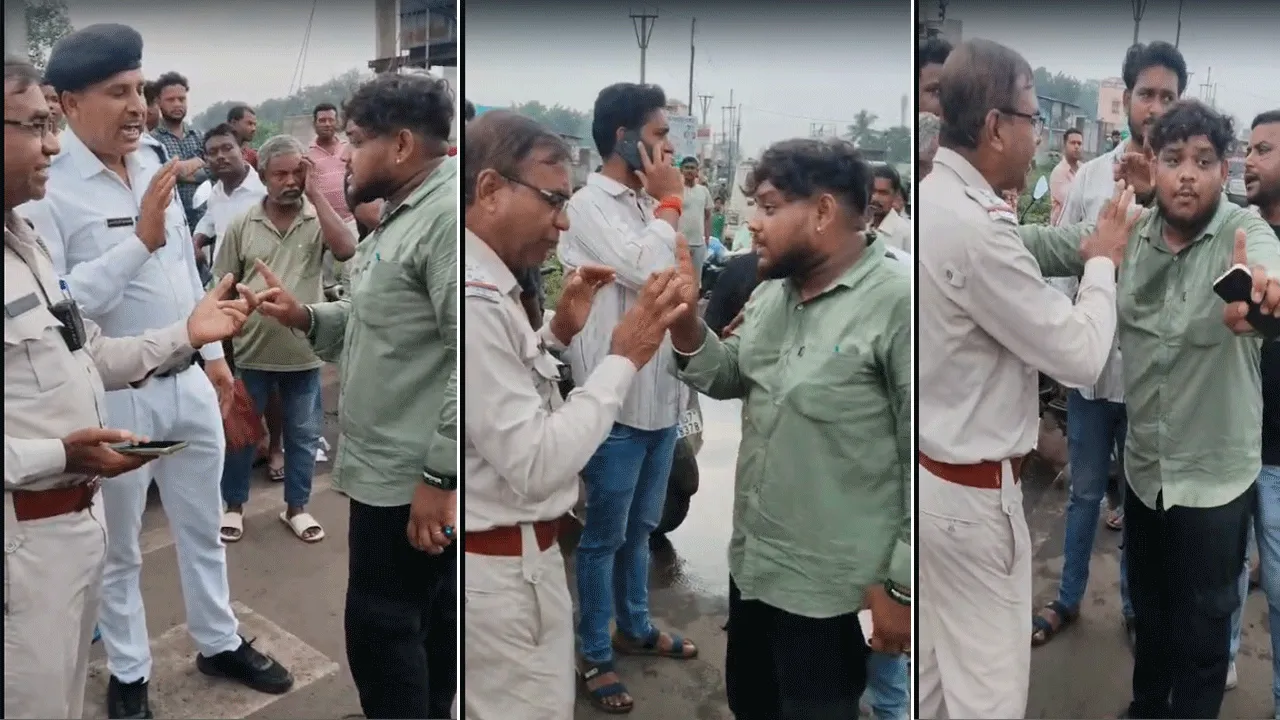 ট্রাফিক পুলিশের সাথে বচসায় জড়ালেন বিজেপি যুব মোর্চা নেতা, ভাইরাল ভিডিও