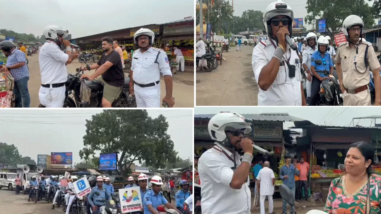 দুর্গাপুরে পথচলতি মানুষকে সচেতন করতে ট্রাফিক পুলিশের বিশেষ অভিযান