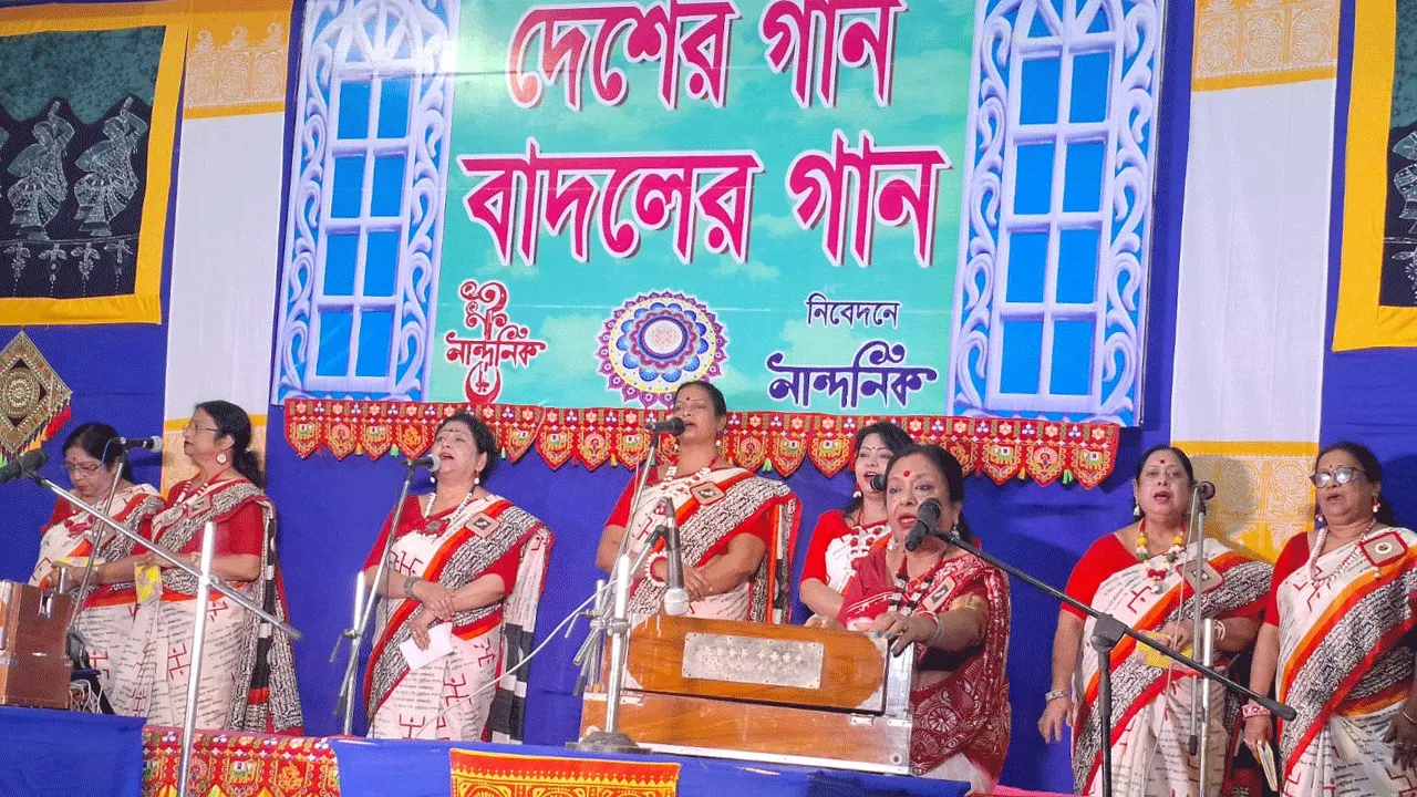 শান্তিনিকেতনে ‘নান্দনিক’ সঙ্গীত সংস্থার বর্ষাবরণ