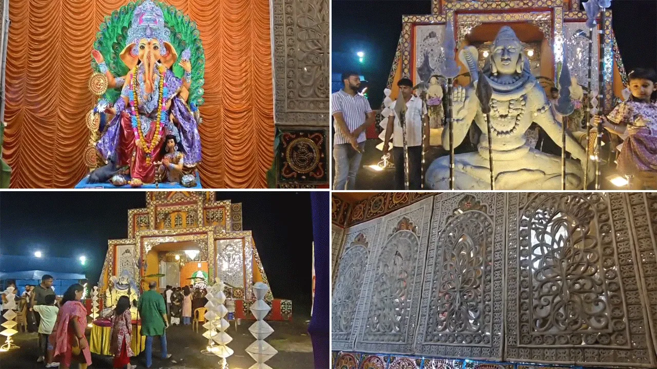 রূপনারায়ণপুরে ফ্রেন্ডস জোন ক্লাবের গণেশ পুজোয় নজরকাড়া আলোকসজ্জা ১২ ফুটের বিশাল প্রতিমা