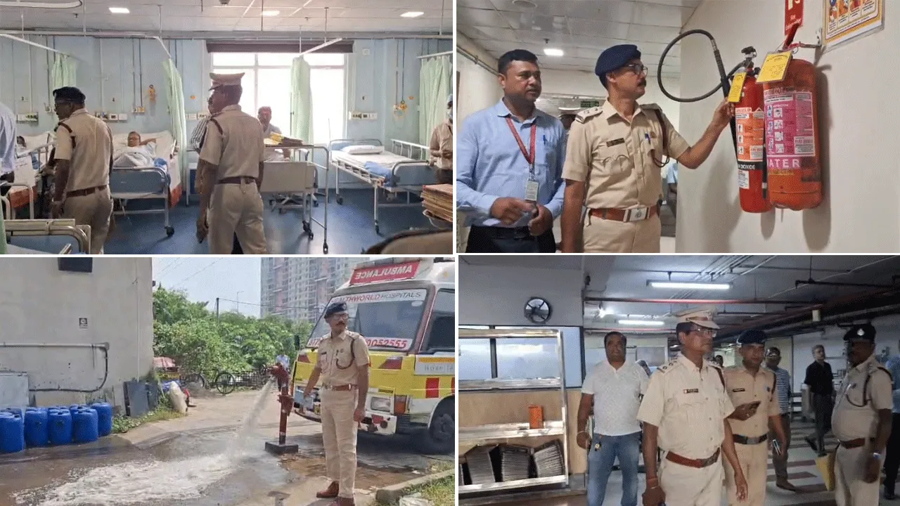 দুর্গাপুরের বেসরকারি হাসপাতালে দমকলের অভিযান, খতিয়ে দেখা হলো অগ্নিনির্বাপণ ব্যবস্থা