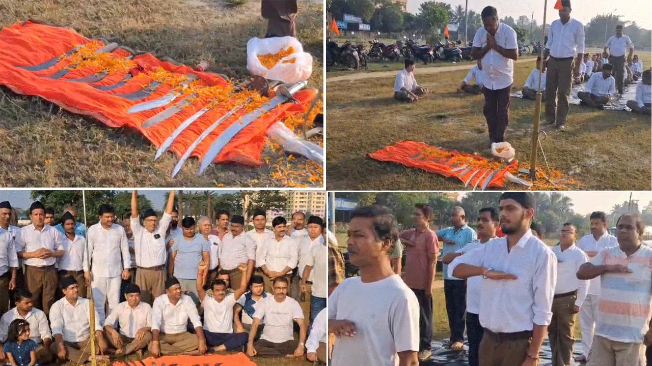 বিজয়া দশমীতে দুর্গাপুরে আরএসএস-এর ঐতিহ্যবাহী অস্ত্রপুজো, সুরক্ষার বার্তা ও নারী সুরক্ষায় শপথ