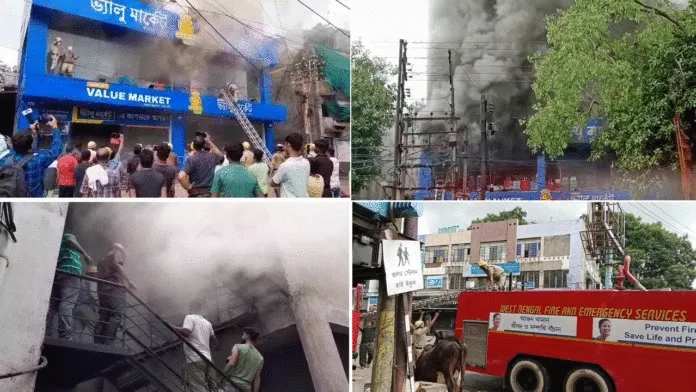 আসানসোলে ডিপার্টমেন্টাল স্টোরে বিধ্বংসী অগ্নিকাণ্ড