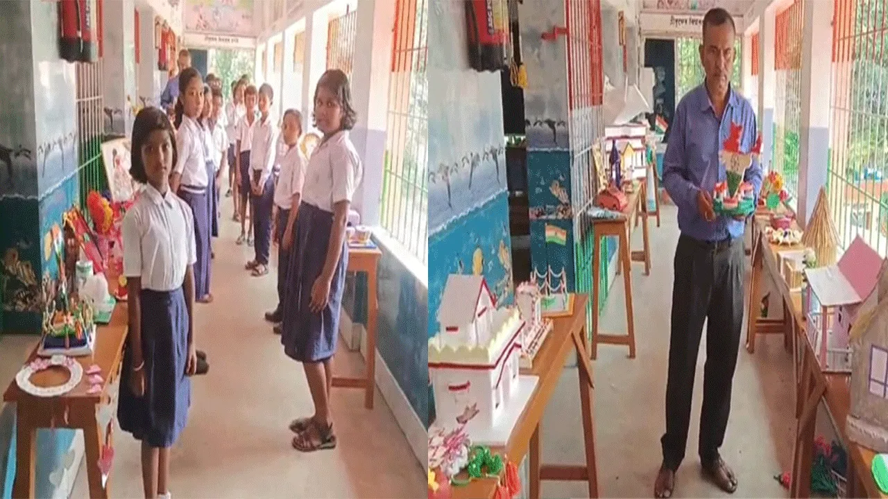 ফলতা অবৈতনিক প্রাথমিক বিদ্যালয়ের শিক্ষার্থীদের হাতের কাজের প্রদর্শনী