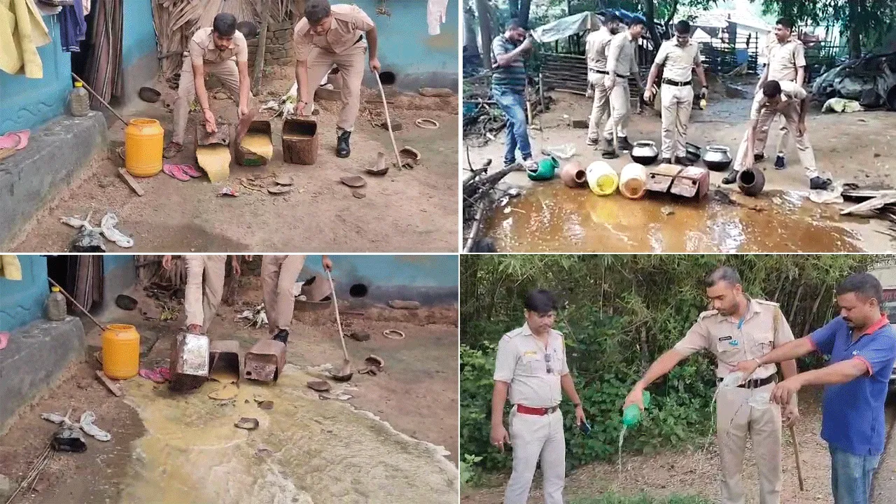 বিপুল পরিমাণ অবৈধ চোলাই মদ নষ্ট করল ছাতনা আবগারি দপ্তর