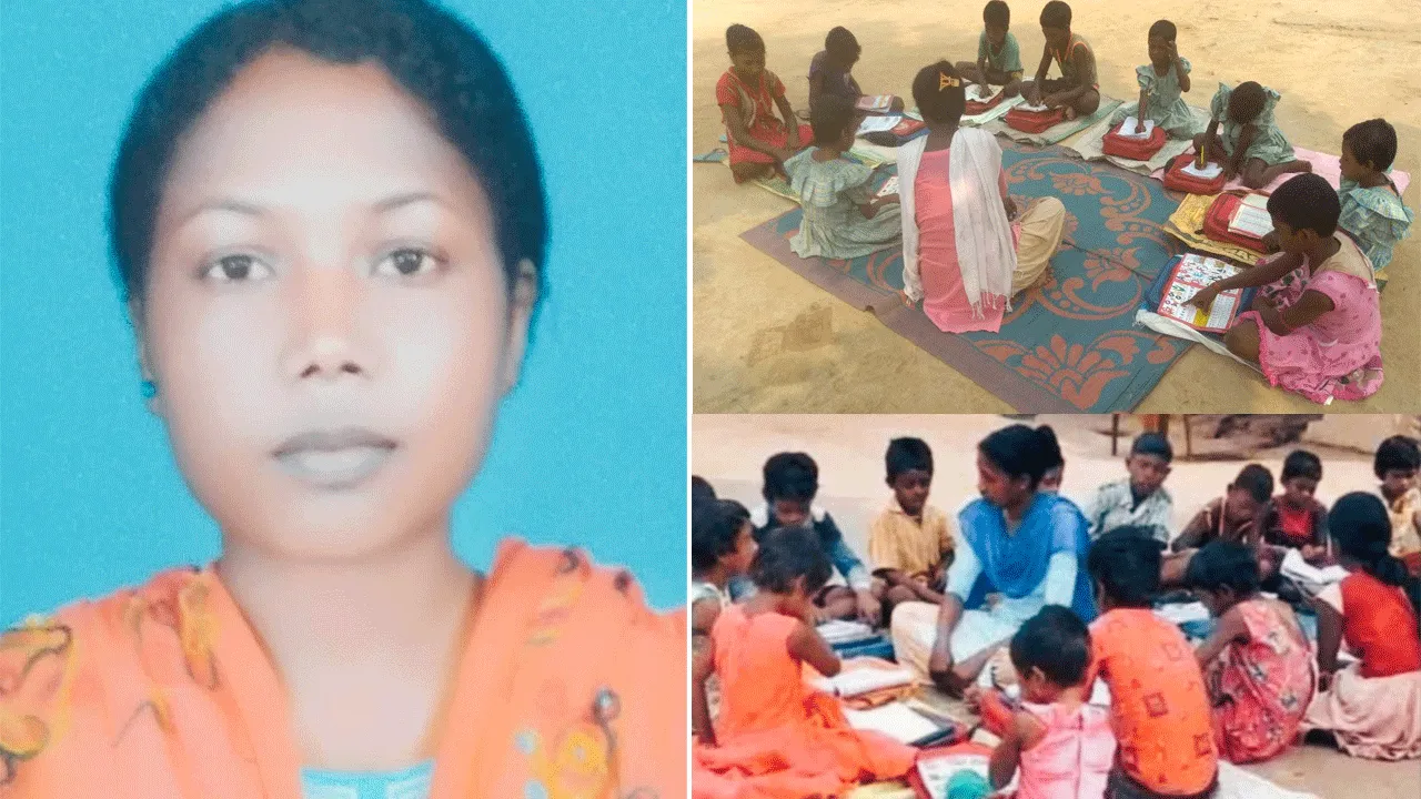 কাঁকসায় আদিবাসী তরুণীর পাঠশালা