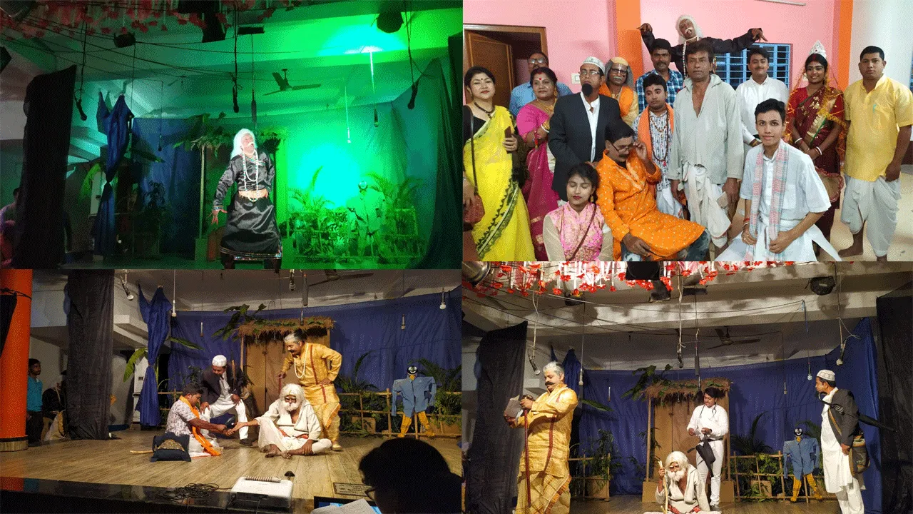 গুসকরা সুকান্ত পল্লীতে পরিবেশিত হলো নাটক