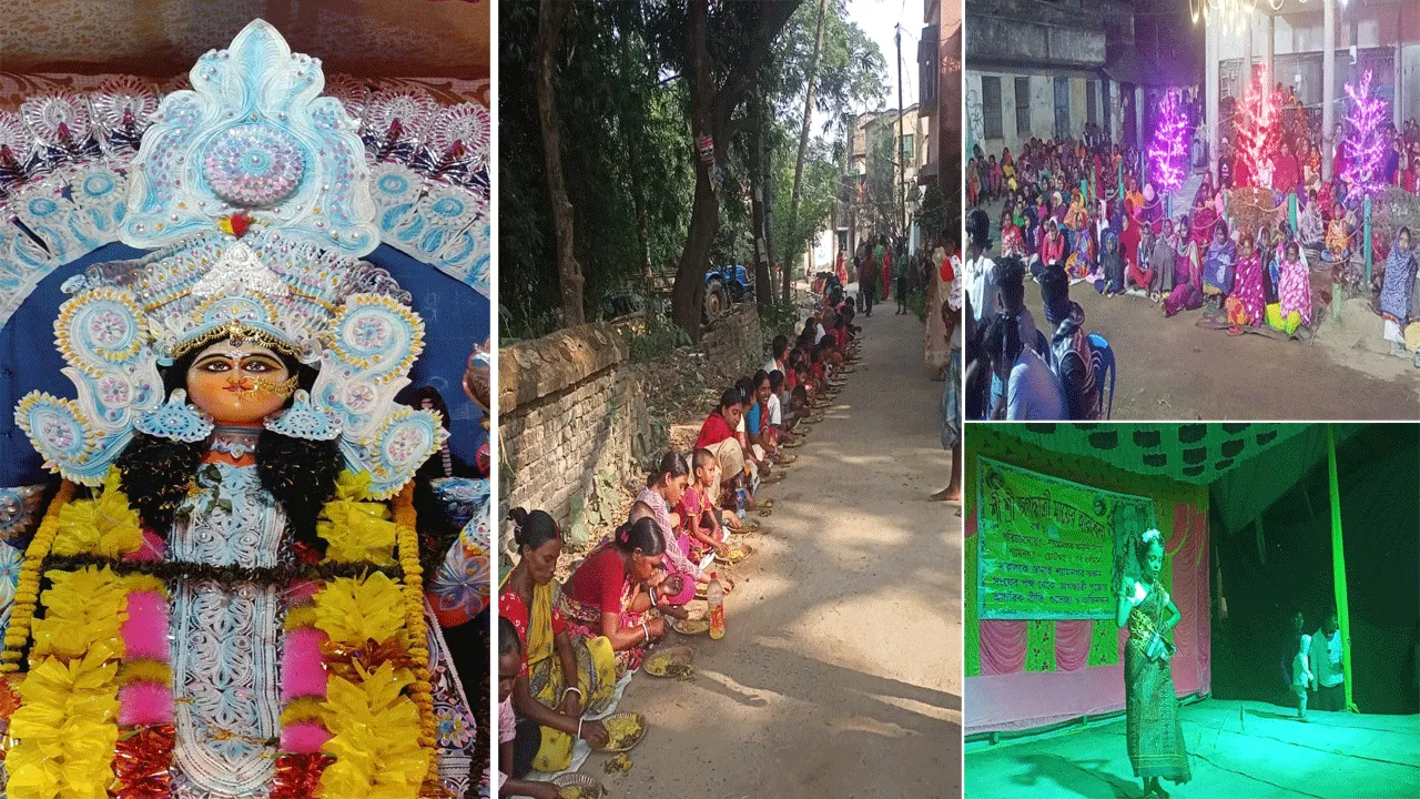 জগদ্ধাত্রী পুজোয় মেতে উঠল মেমারির শ্যামনগরের বাসিন্দারা