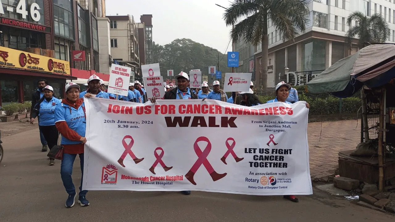 দুর্গাপুরে ক্যান্সার সচেতনতায় পদ যাত্রা আয়োজিত