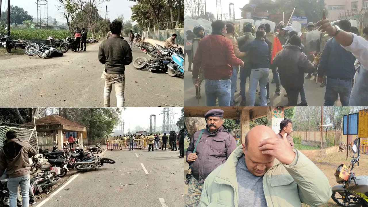 ডিভিসির প্রশাসনিক ভবনে বিক্ষোভ সিআইএসএফ এর লাঠিচার্জ