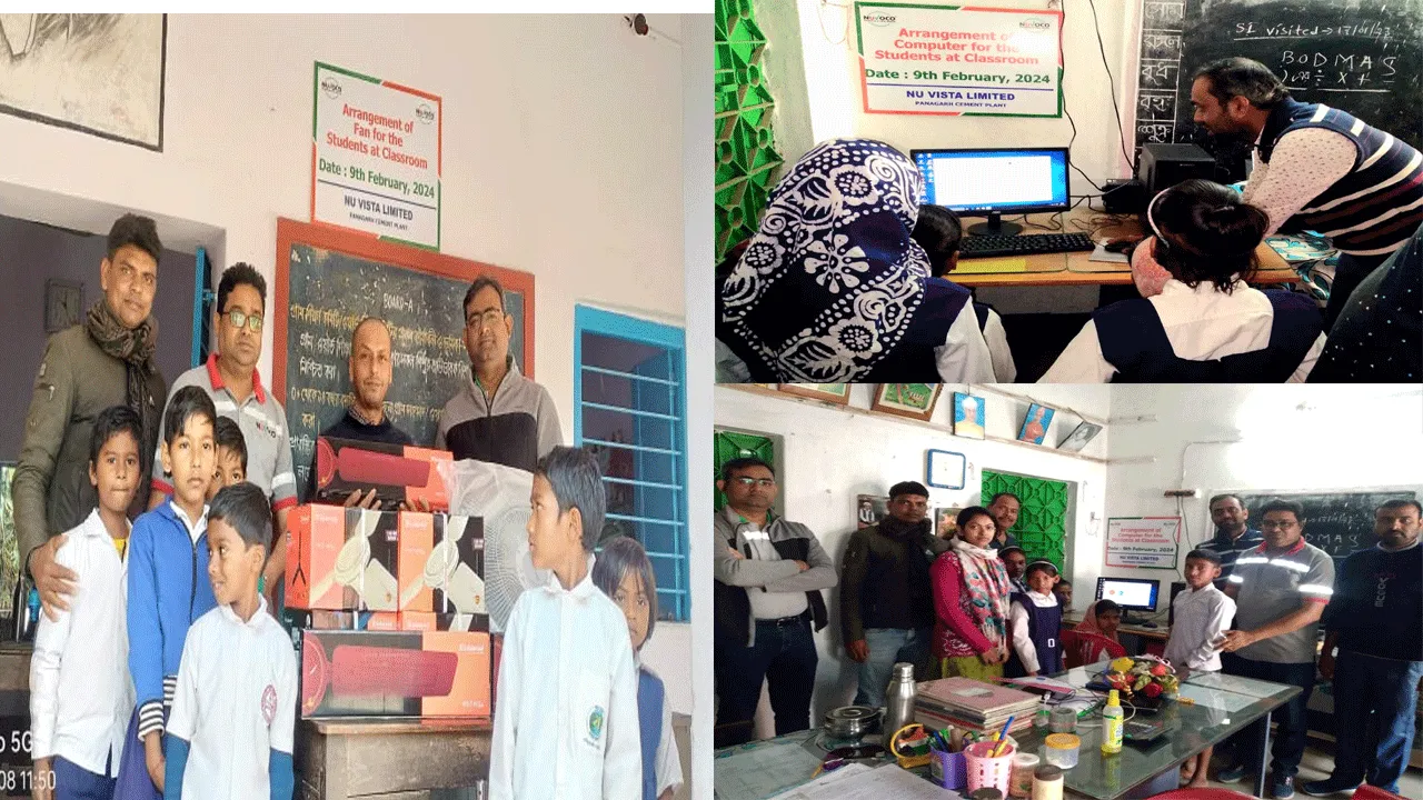 মানকরে পঞ্চায়েত সদস্যের হাত ধরে দুই স্কুল পেল কম্পিউটার ও ফ্যান