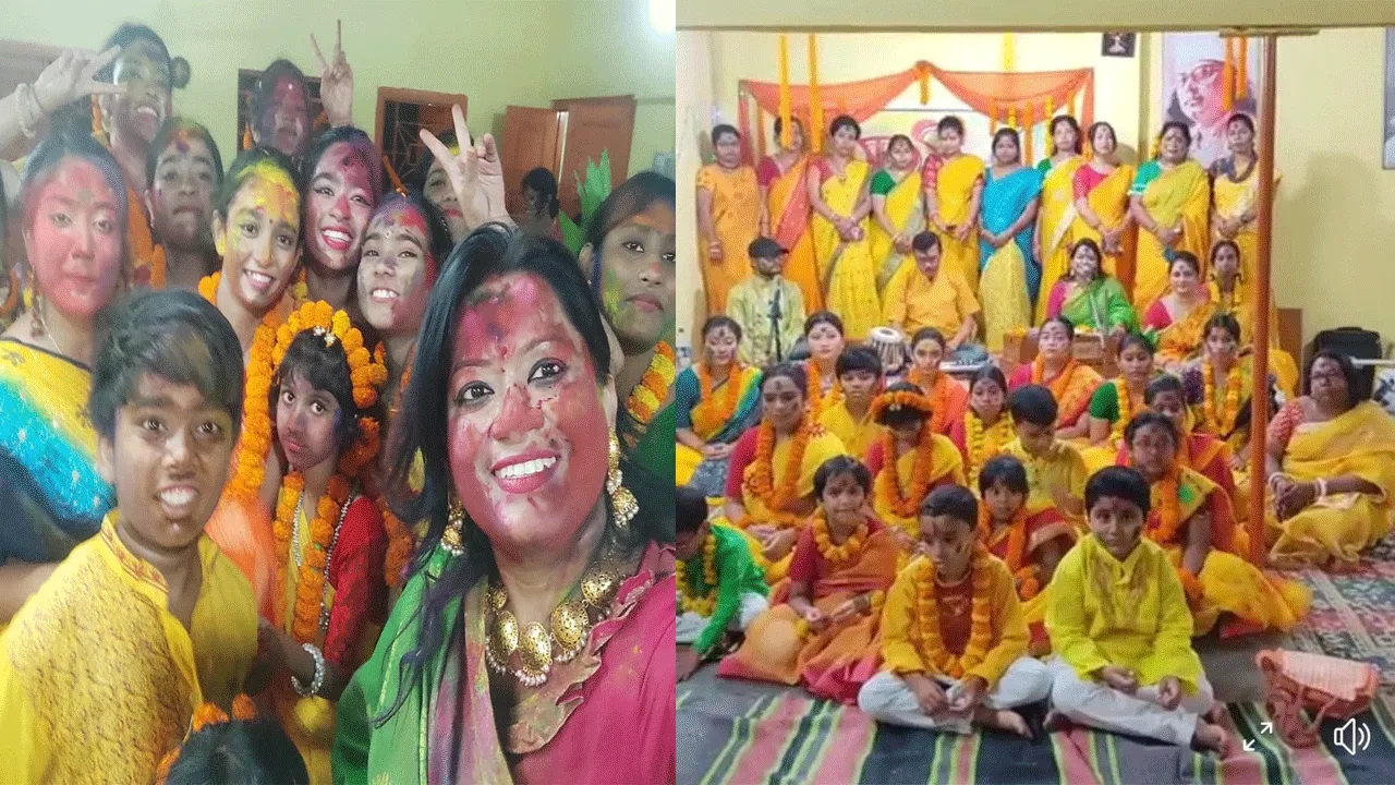 দোল উৎসবে মেতে উঠল বেহালার সঙ্গীত প্রতিষ্ঠান