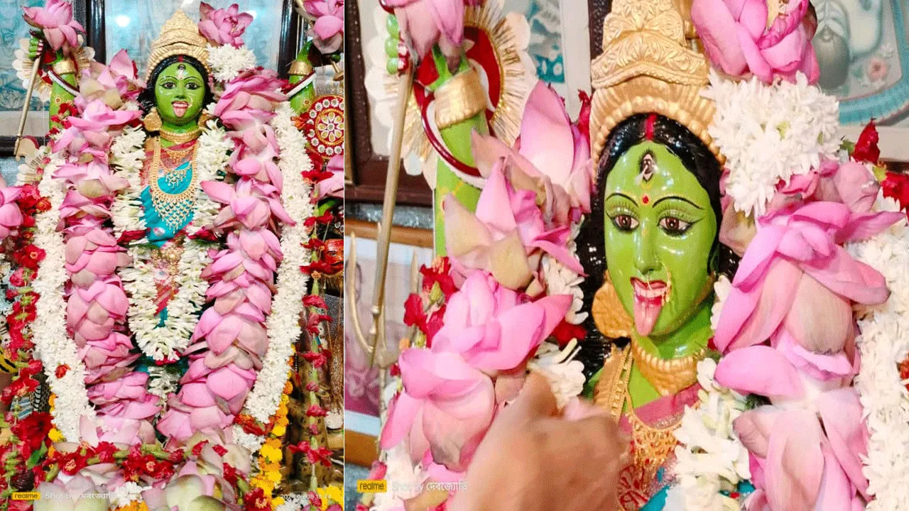 অম্বুবাচীতে প্রথা ভেঙেই পুজোপাঠ চলছে সবুজ কালী মায়ের মন্দিরে
