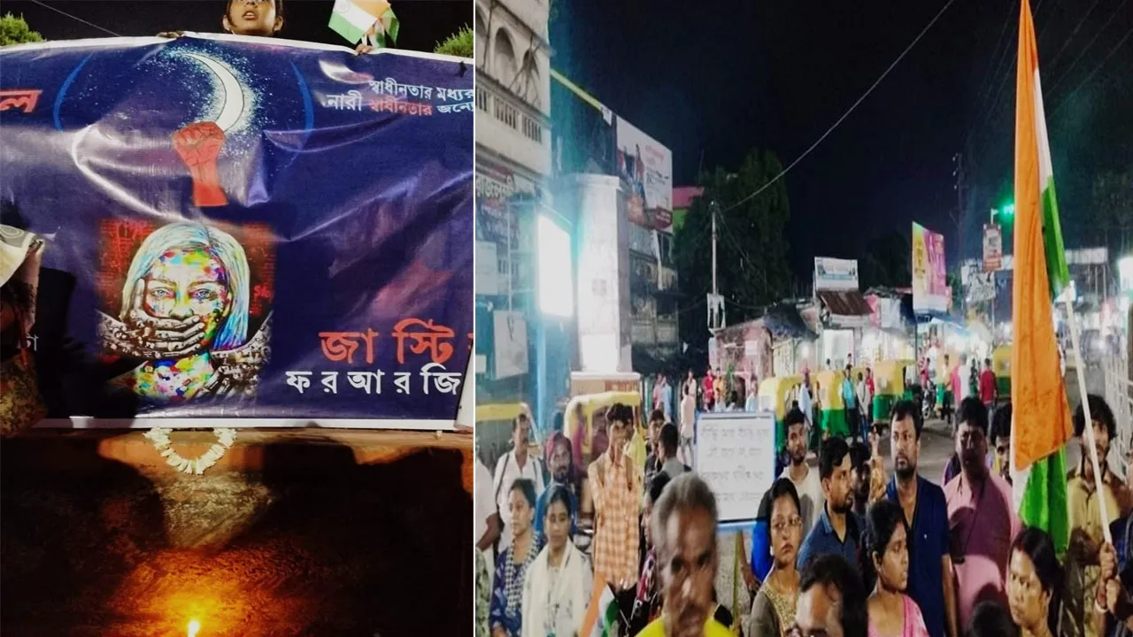 রাত দখলে মেয়েরা, উই ওয়ান্ট জাস্টিসের স্লোগান তুললেন পুরুষেরাও