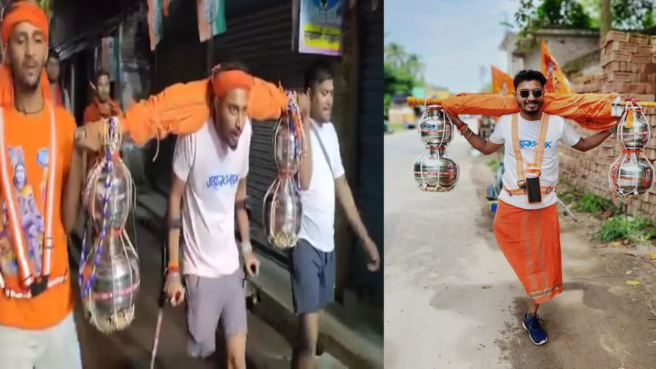 এক পায়ে তারকেশ্বর ধাম যাত্রা