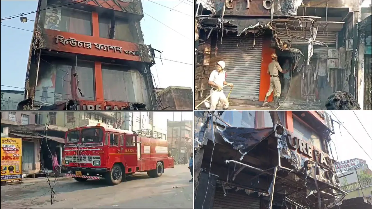 পুজোর মুখে দুর্গাপুর স্টেশন বাজারে ভয়াবহ অগ্নিকাণ্ড