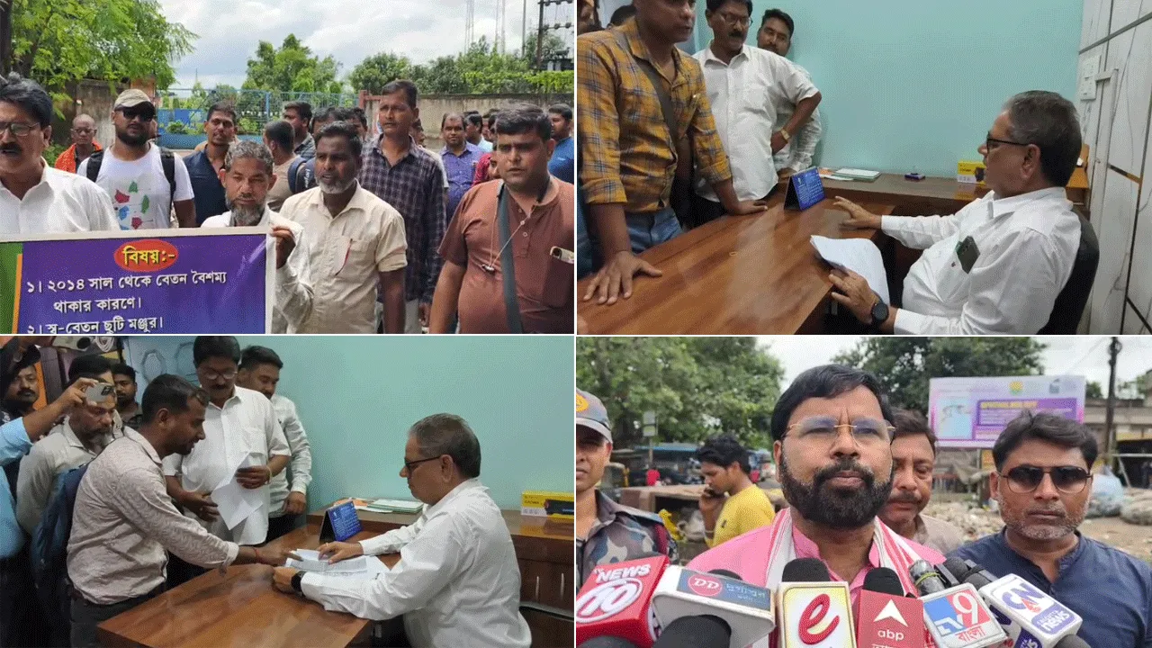 দক্ষিণবঙ্গ রাষ্ট্রীয় পরিবহণ নিগমের অস্থায়ী শ্রমিকদের বিক্ষোভ ঘিরে উত্তেজনা দুর্গাপুরে