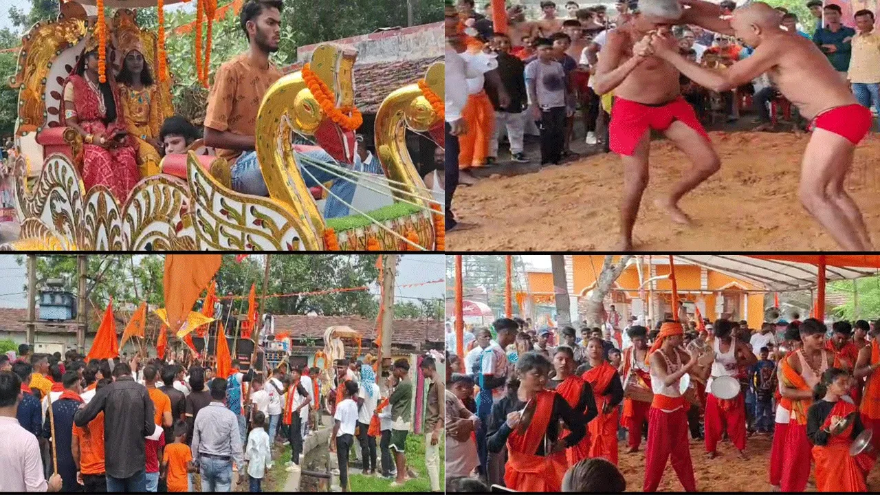 দুর্গাপুরে নবমীর বর্ণাঢ্য শোভাযাত্রা