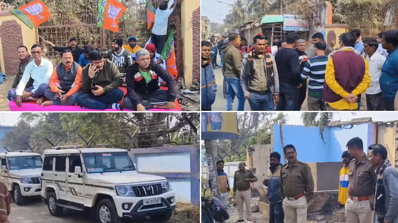 বিজেপির কর্মসূচিতে বাধা পুলিশের, উত্তেজনা দুর্গাপুরের বাজবাঁধে