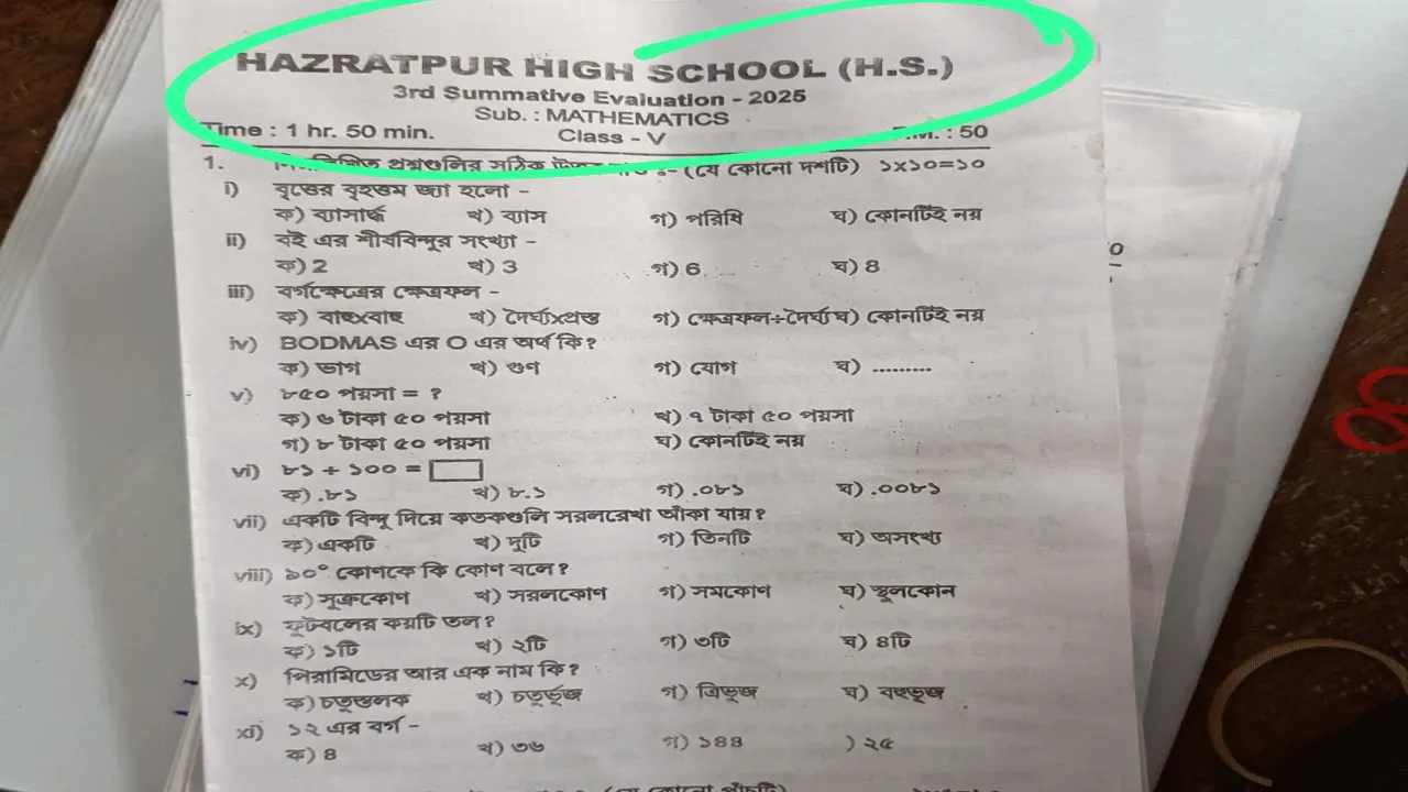 কাঁকসার স্কুলে বীরভূমের প্রশ্নপত্র, তদন্তে জেলা কর্তৃপক্ষ
