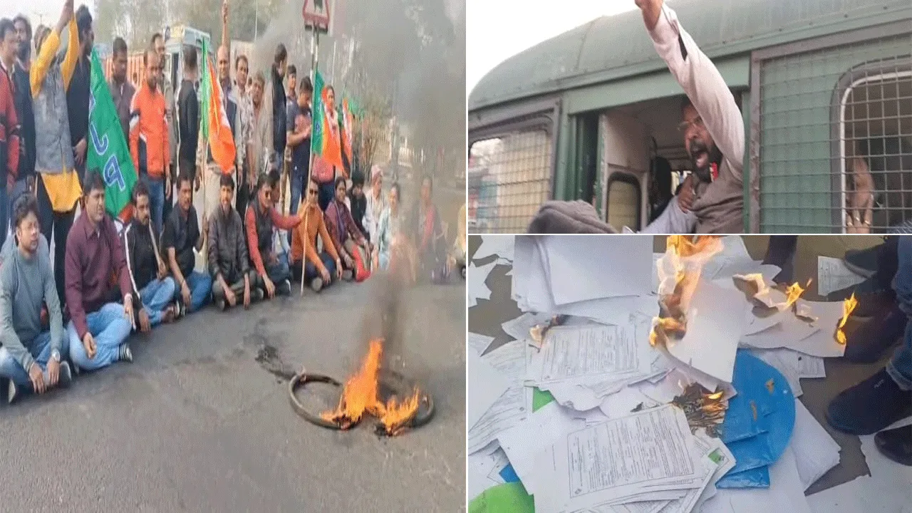 এসআইআর ফর্ম ৭ জমা দেওয়া নিয়ে দিনভর চললো উত্তেজনা, বিক্ষোভ, অবরোধ