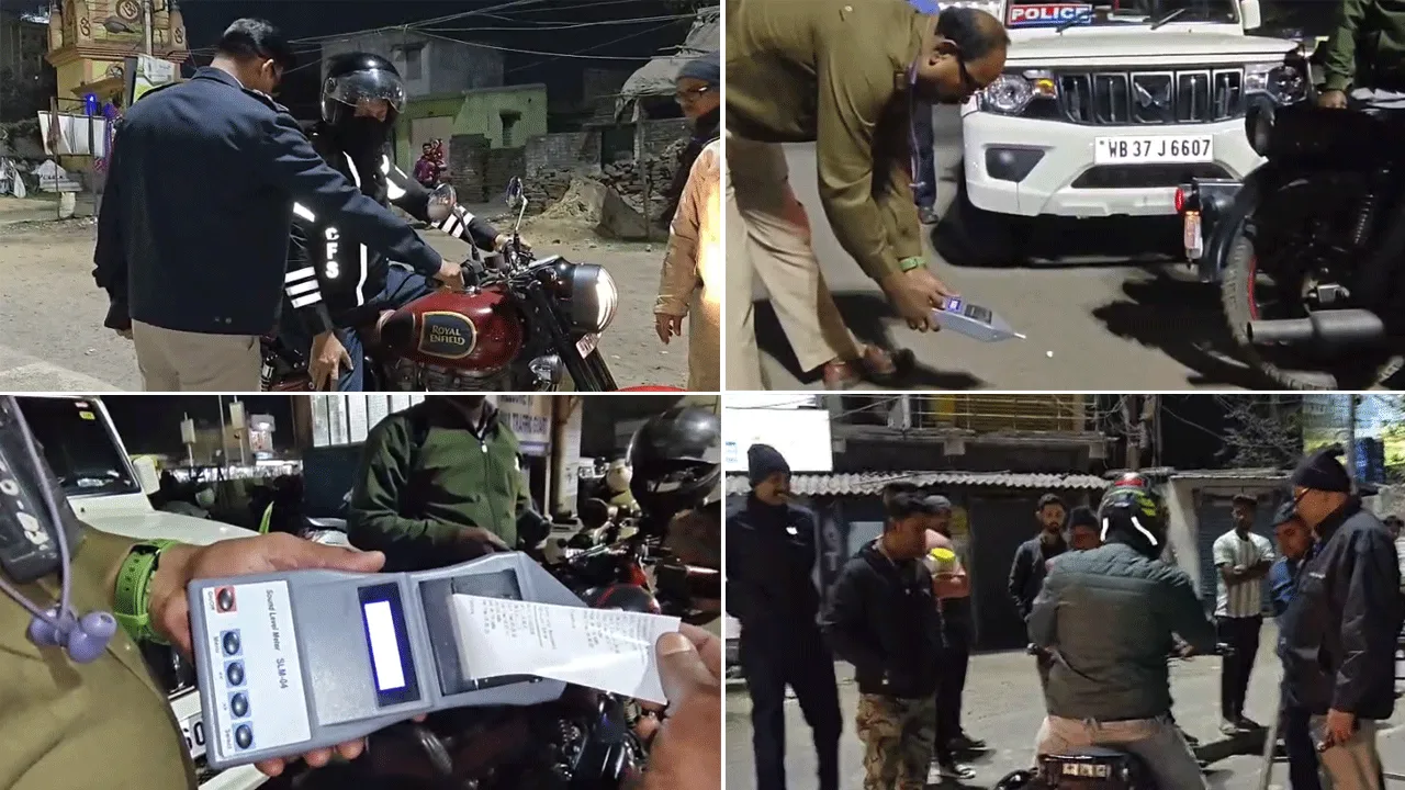 শহরে বাইক রাইডারদের দাপট রুখতে ট্রাফিক পুলিশের অভিযান