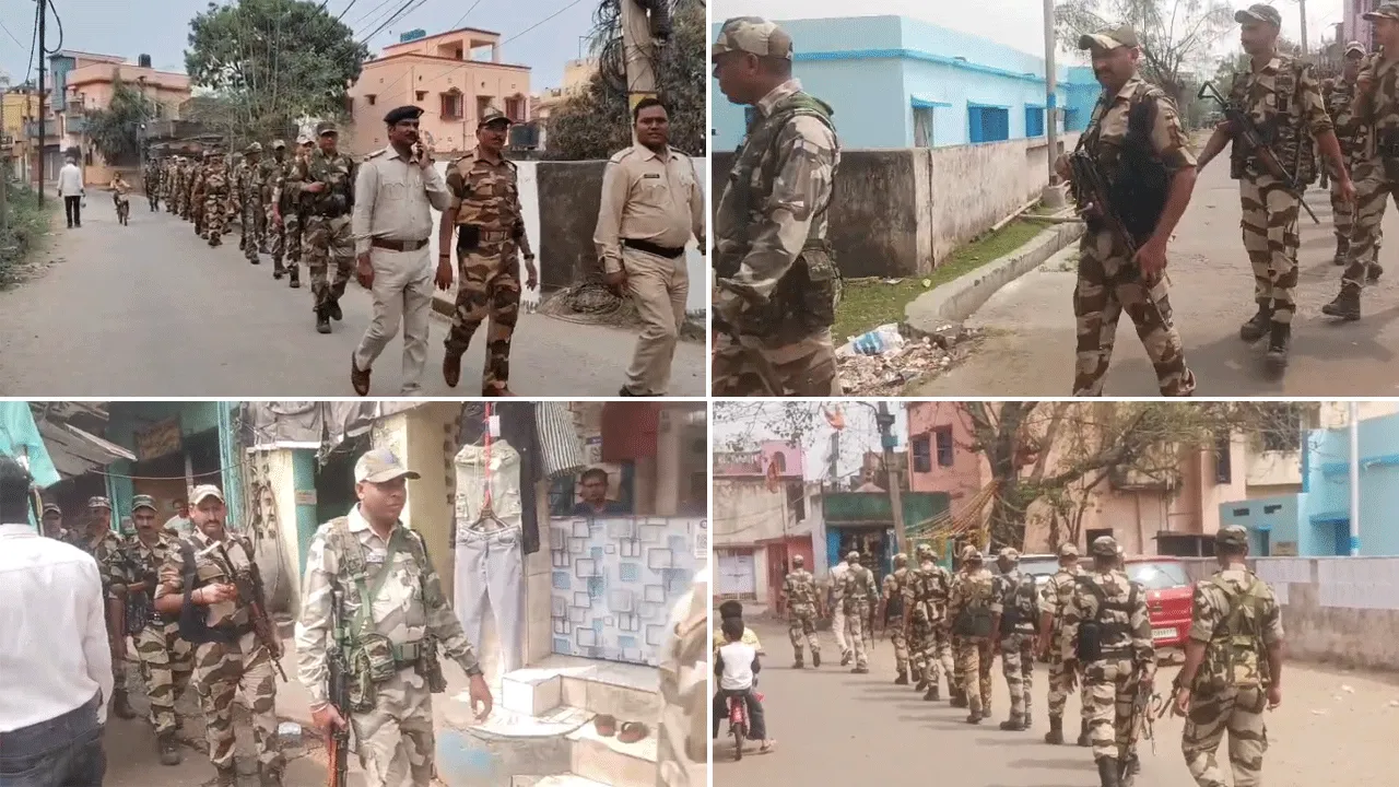 ভোটের দামামা, শিল্প শহরে কেন্দ্রীয় বাহিনীর রুট মার্চ
