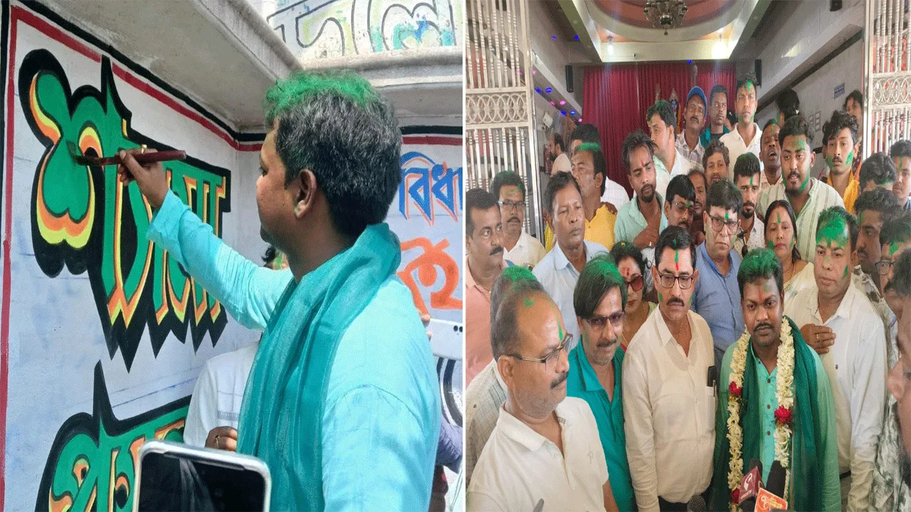 পুজো দিয়ে প্রচার শুরু করলেন আউসগ্রামের তৃণমূল কংগ্রেস প্রার্থী