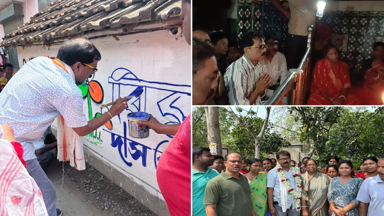 পুজো দিয়ে প্রচার শুরু করলেন উলূবেড়িয়া উত্তরের তৃণমূল কংগ্রেস প্রার্থী