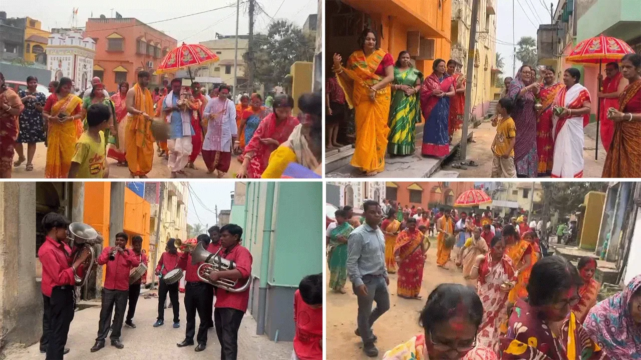 পঞ্চম দোলে রঙের উল্লাসে মাতলো কুলটির মিঠানি গ্রাম
