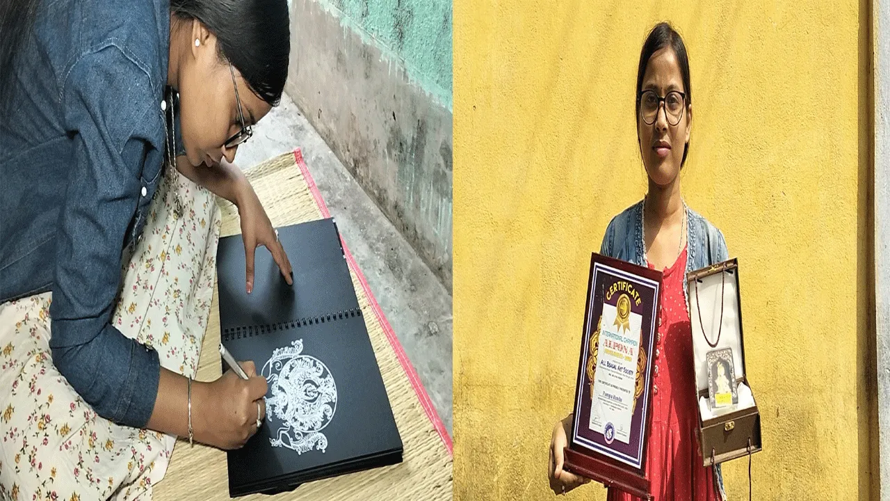 বিশ্বমঞ্চে বাঁকুড়ার আলপনা, গোল্ড মেডেল জিতে ঘরে ফিরল ছাতনার পম্পা
