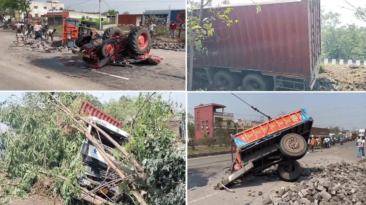 জাতীয় সড়কে কন্টেনারের ধারাবিহিক ধাক্কায় একাধিক দুর্ঘটনা, গুরুতর জখম ২