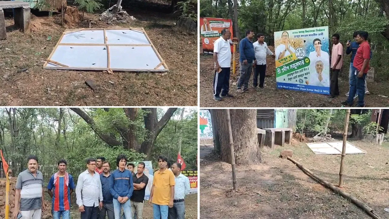 শাসক দলের ভোটের ব্যানার খুলে দেওয়ার অভিযোগ, উত্তেজনা দুর্গাপুরে