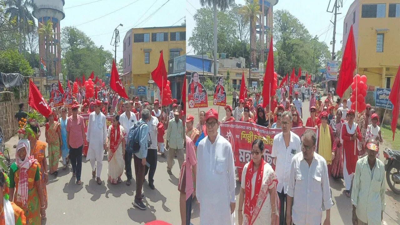 বামেদের মিছিলে জনজোয়ার: শিল্পী চক্রবর্তীর সমর্থনে মহঃ সেলিমের মেগা শো