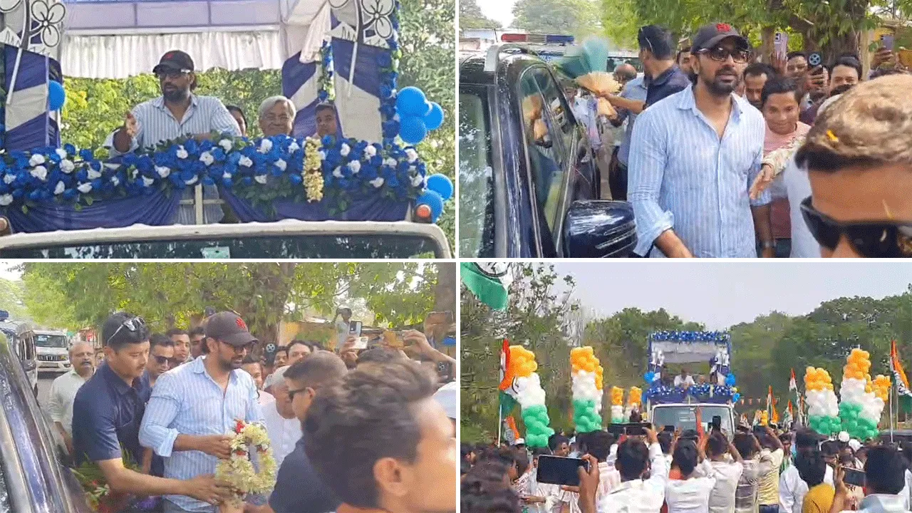 দুর্গাপুরে অভিনেতা দেবের রোড শো