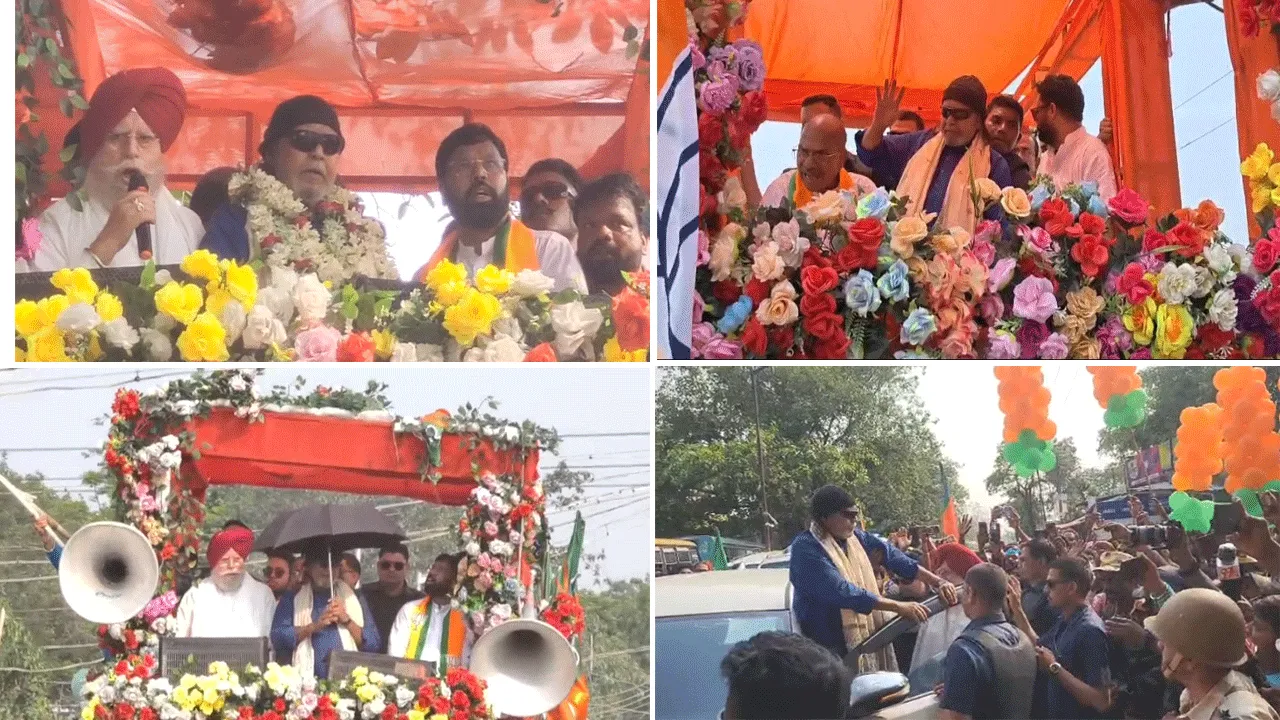 দুই শিল্প শহরে প্রার্থীদের সমর্থনে রোড শো মহাগুরুর