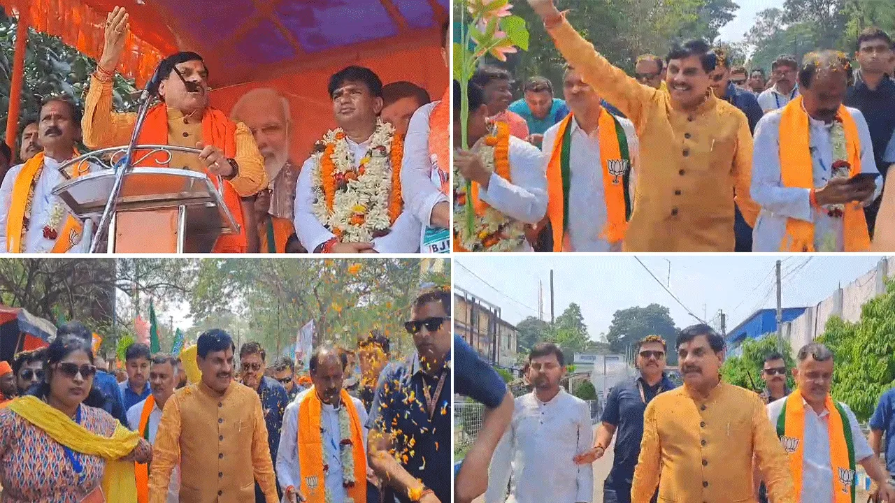বিজেপির প্রার্থীদের মনোনয়নে হাজির মধ্যপ্রদেশের মুখ্যমন্ত্রী