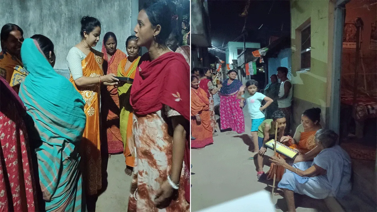 নকল ইভিএম নিয়ে প্রচারে তৃণমূল কাউন্সিলার
