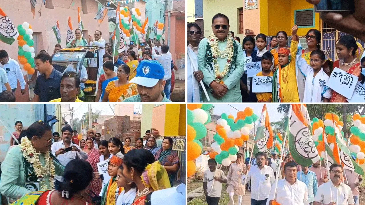 ডোবরানায় তৃণমূলের প্রচারে ক্ষুদেদের অভিনব সাজ, কেউ সাজলো মমতা কেউবা হরেরাম