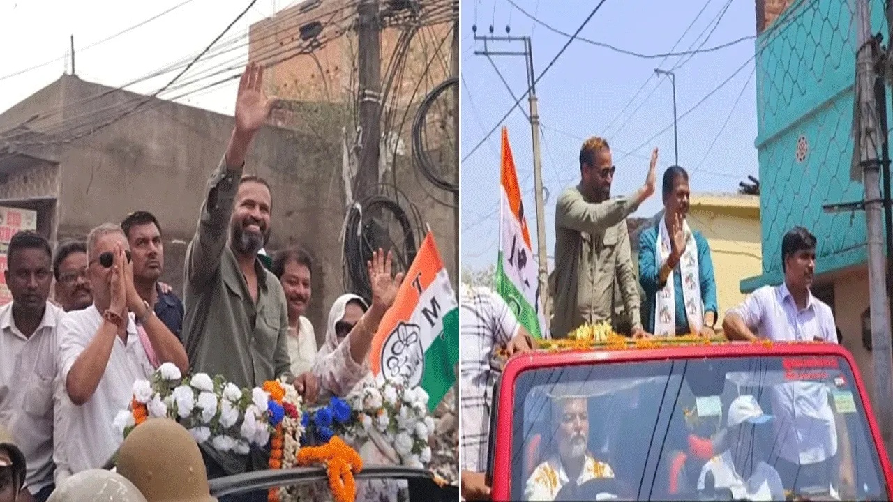 আসানসোলে তৃণমূলের প্রচারে ঝড় তুললেন প্রাক্তন ক্রিকেটার সাংসদ ইউসুফ পাঠান