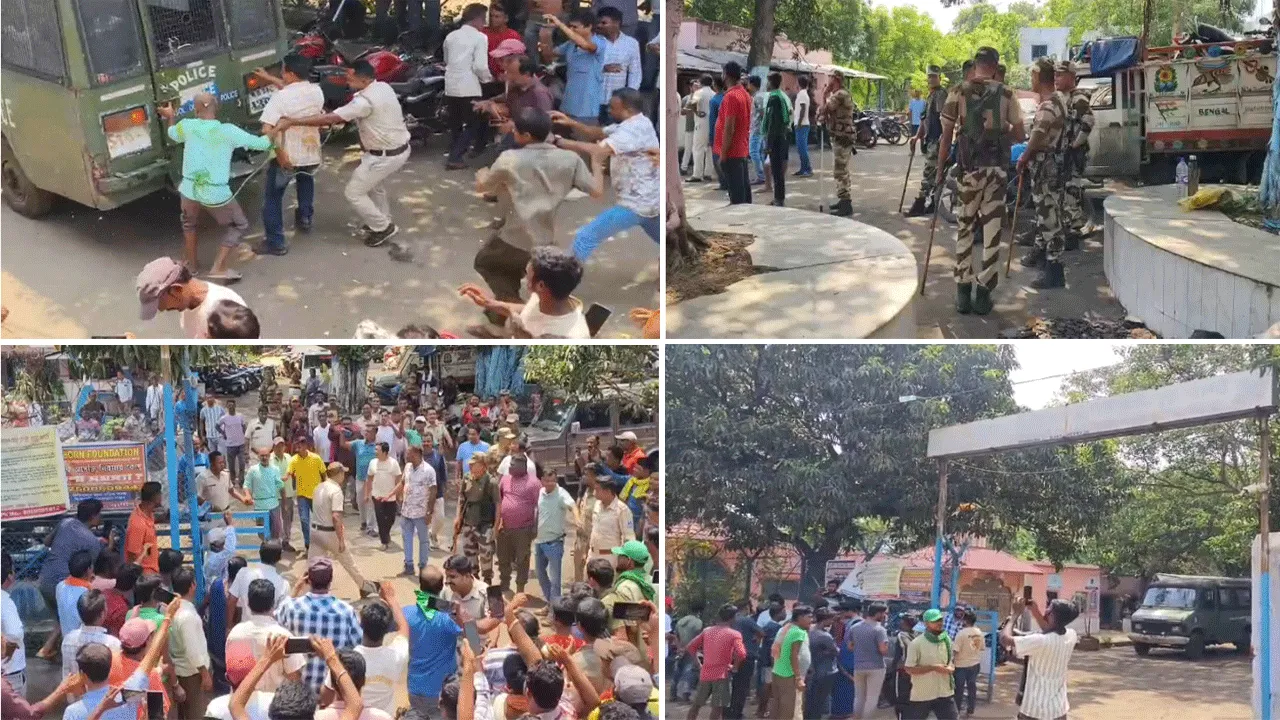 পাণ্ডবেশ্বরে গ্রেপ্তার বালিমাফিয়া ও তৃণমূল নেতা,পুলিশের গাড়ি ঘিরে ডিম বৃষ্টি