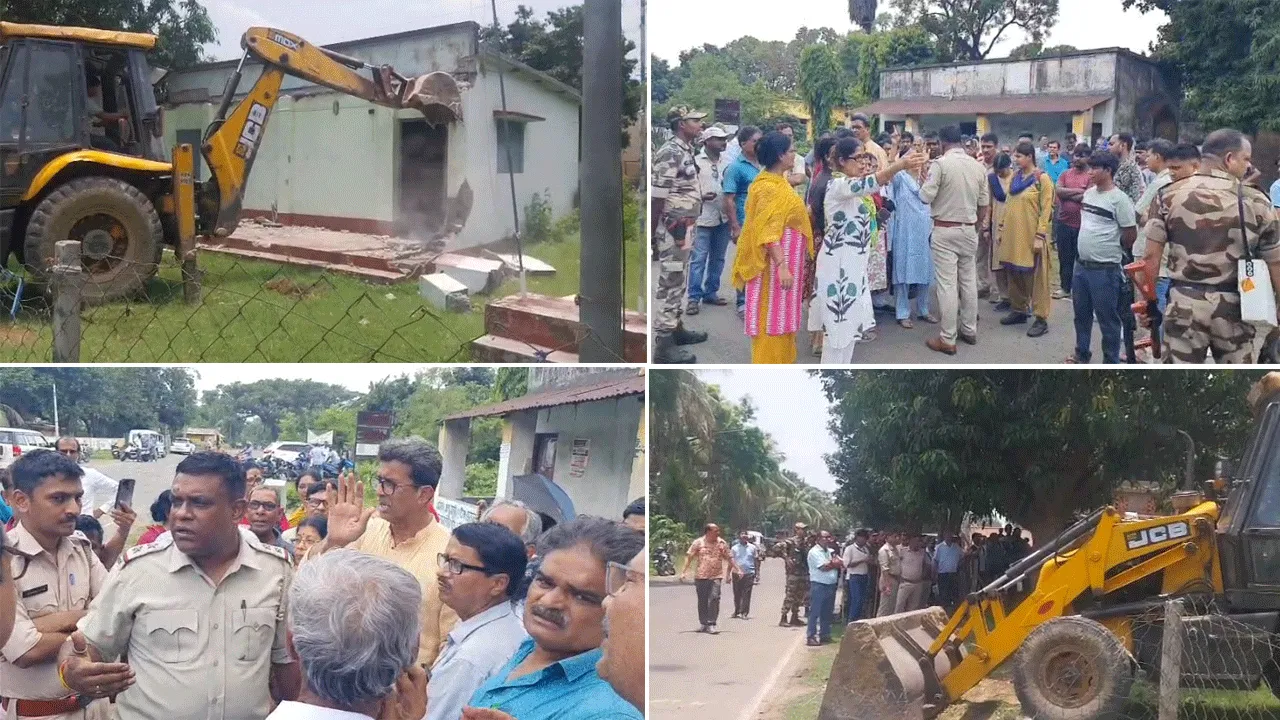 দুর্গাপুরে ফের চললো বুলডোজার, ডিএসপি কর্তৃপক্ষের পদক্ষেপ ঘিরে বিতর্ক