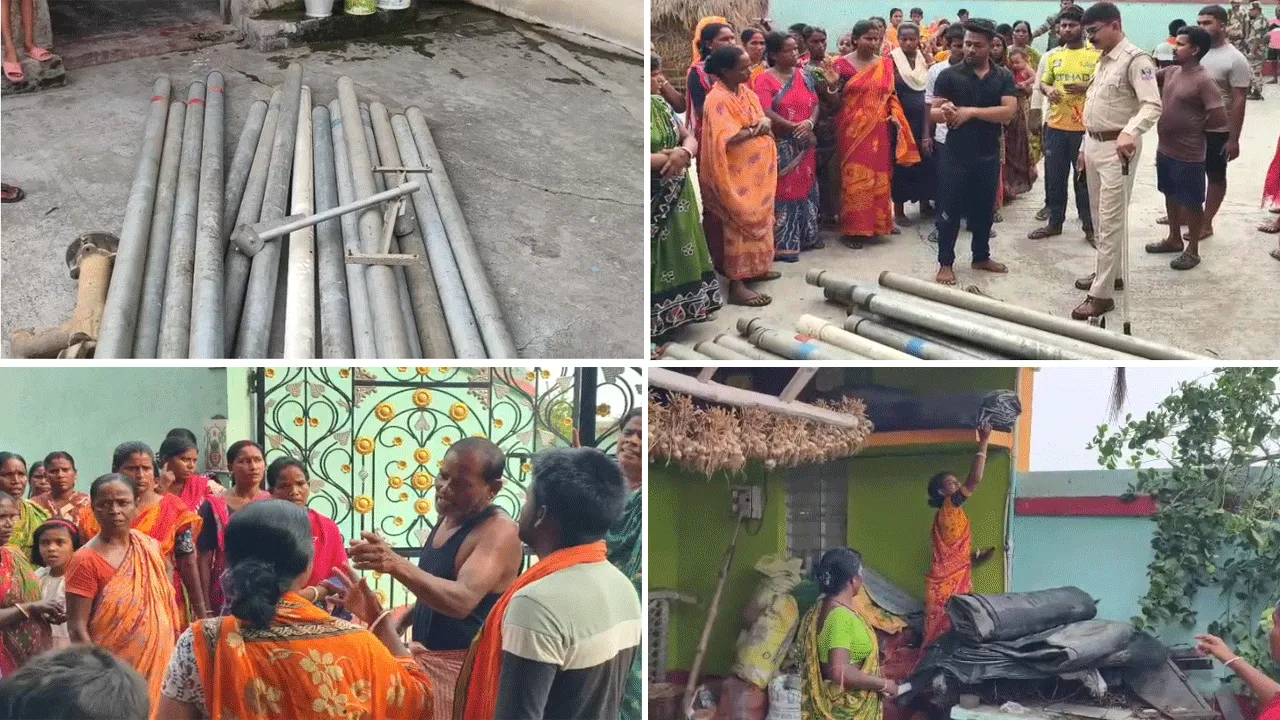 তৃণমূল নেতার ঘরে সরকারি প্রকল্পের সামগ্রী, বিক্ষোভ