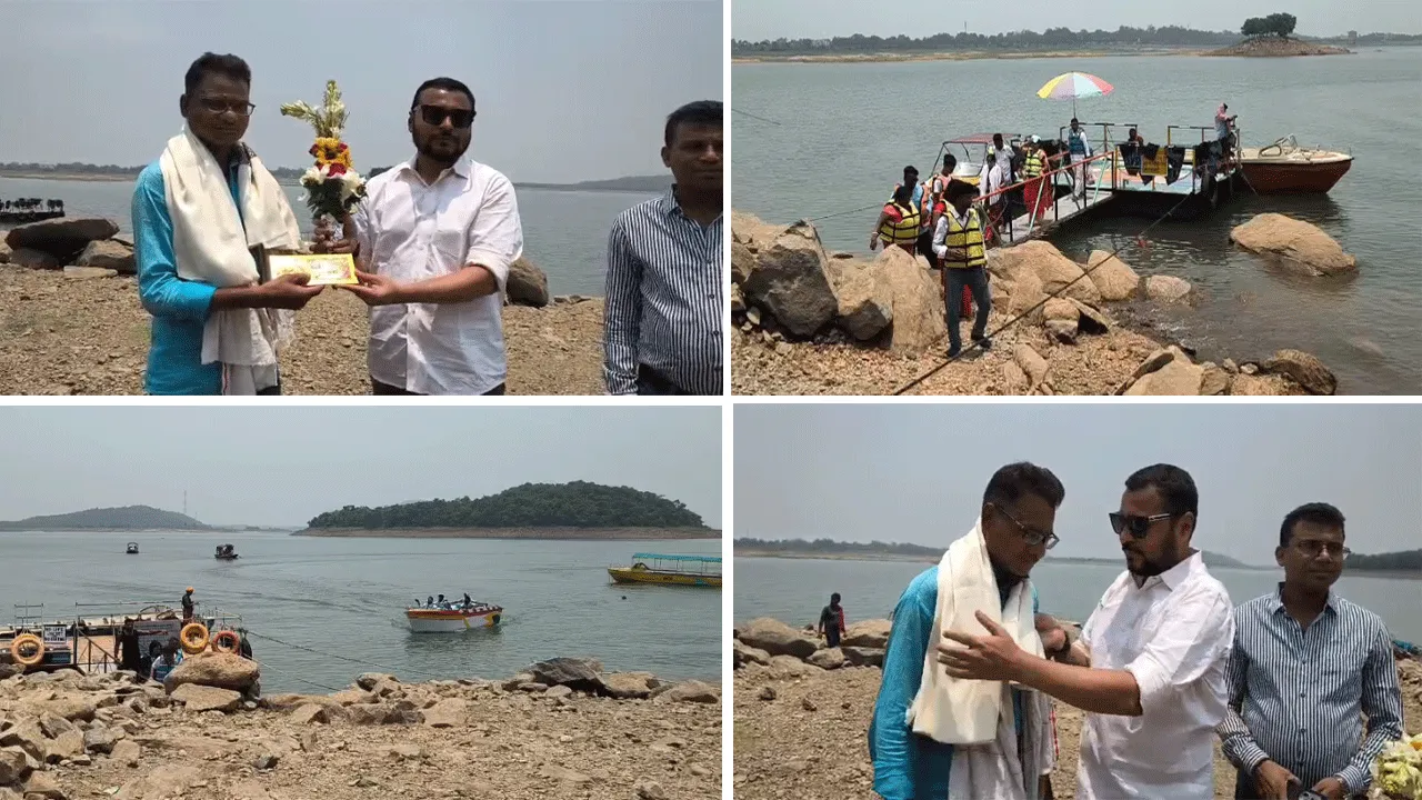মাইথনে ডুবন্ত পর্যটকদের প্রাণ বাঁচিয়ে সংবর্ধিত নৌকাচালক