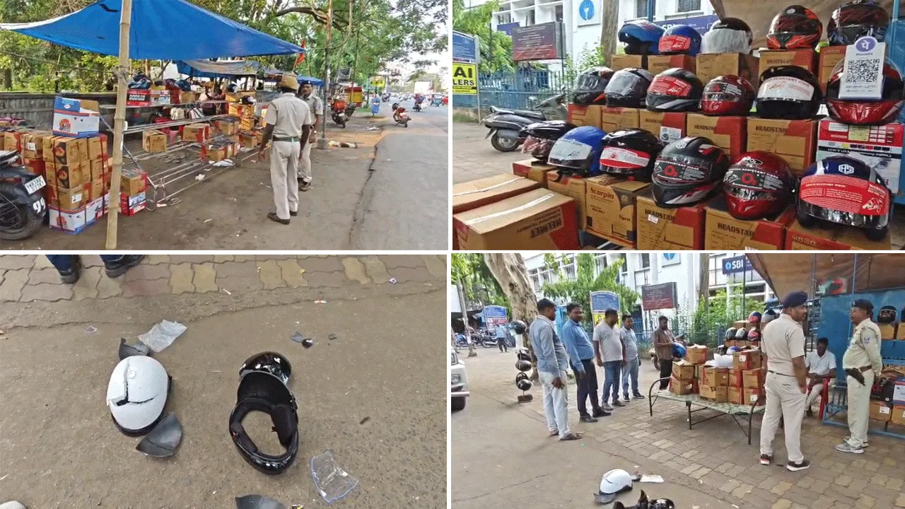 ভুয়ো হেলমেটের বিরুদ্ধে পুলিশের বিশেষ অভিযান, উদ্ধার প্রচুর সামগ্রী
